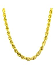 18 Karat Yellow Gold over Sterling Silver Satin Rope Chain (18 Inch)