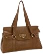 Stuart Weitzman Collection Key-Lock Chantal Satchel,Dark Oak,one size