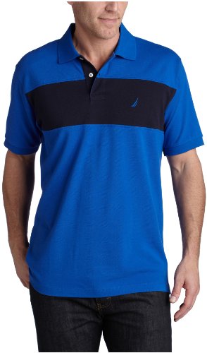 Nautica Men’s Adrian Pique Polo,Breakwater Blue