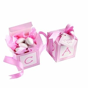 Kate Aspen Classic Baby Blocks Favor Boxes with Imprinted Ribbon - Set of 24
