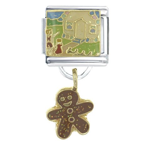 Hansel & Gretel Gingerbread House Food Beverages Italian Charms Bracelet Link