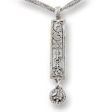 Spiritual Peace Necklace - Sterling-Coated Pewter Pendant on Multi-Strand Sterling Silver