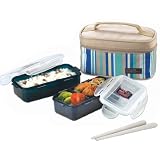 Lock & Lock Rectangular Blue Lunch Box Set with BPA Free Food Containers with Leak Proof Locking Lids, 1.4-Cup