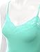 Doublju Womens Spaghetti line Sleeveless inner Lace detailed Simple Solid top