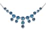 18.75 carats total weight Round Shape London Blue Topaz Multi-Gemstone Necklace in Sterling Silver
