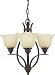 Murray Feiss F2047/3GBZ Morningside 3-Light Chandelier, Grecian Bronze with Cream Snow Glass Shades