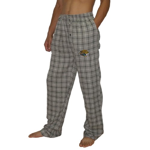 Mens NFL Jacksonville Jaguars Plaid Cotton Thermal Sleepwear / Pajama Pants - Grey (Size: XL)