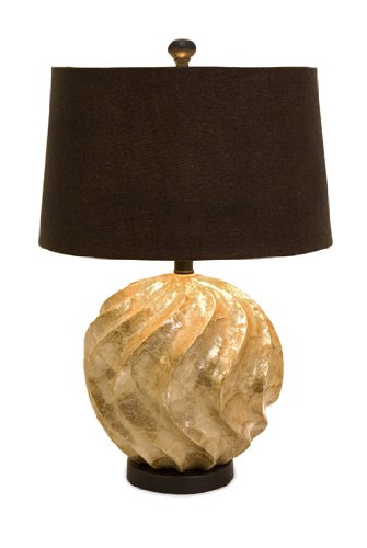 Classic Sea Shell Textured Table Lamp  Drum Shade 