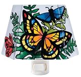 Joan Baker Designs NL933 4-1/2W by 3H Botanical Art Glass Night Light