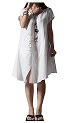 Embroidered Linen Summer Prom Dress/Party Dress 