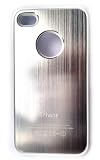 from iGuru iPhone 4s Brushed Finish Aluminium Exquisite Silver Snap-on Case for Apple iPhone 4s & Apple iPhone 4 - 100 Aluminum Back Model MT-A1040