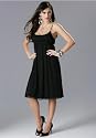 Elegantes schwarzes Chiffonkleid von Melrose