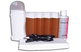 Storepil - Kit chauffe cire à épiler 4 x 100 ml MIEL + Bandes + Huile