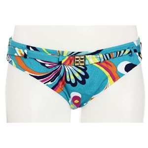 BCBGMAXAZRIA Ladies Bird of Paradise Lagoon Belted Brief Bikini Bottom
