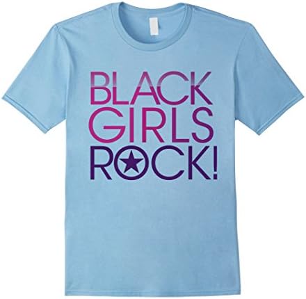 Men's Black Girls R*ck T Shirt Medium Baby Blue