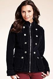 Indigo Collection Pure Cotton Cordoury Military Jacket