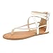 DREAM PAIRS Women’s One Band Ankle Strap Buckle Flat Sandals