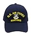 Patchtown US Air Force - Security Forces Hat/Ballcap Adjustable One Size Fits Most (Multiple Colors & Styles) (Navy Blue, Add American Flag)
