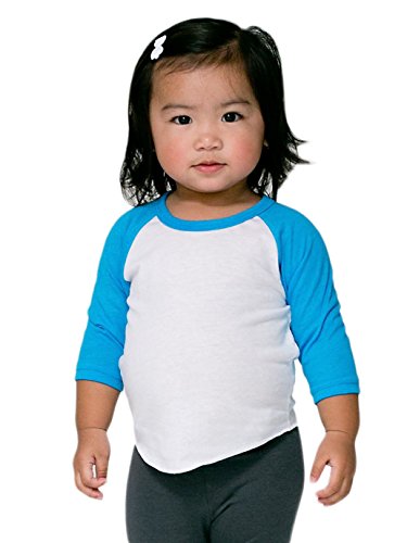 American Apparel Infant Neon Poly-Cotton 3/4 Sleeve Raglan