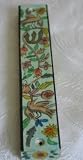 Hand Painted Wooden Wood 'Birds' Mezuzah by Yair Emanuel of Jerusalem