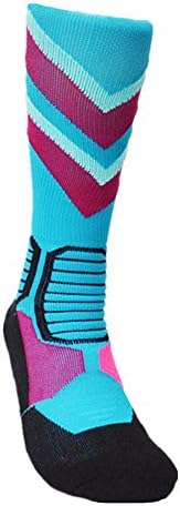 Kalily BULK Unisex Dri-fit Elite Socks - Pack of 3 Pairs (6 pcs) (Blue Black &amp; Purple, Medium)