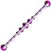 Purple Candy Striped Anodized Ascending Ball Industrial Barbell 37mm