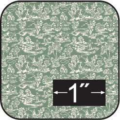 1:24 Scale French Champagne Toile Reverse Green Cotton Fabric -for Dollhouse Miniatures