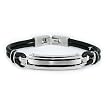 Stainless Steel Rubber ID Bracelet - 8.5 Inches
