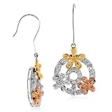 14K Tricolor Gold 0.45ctw. Diamond Flower Earrings
