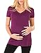 Caramel Cantina 2 Pack Lightweight Maternity V-Necks (X-Large, Plum/D.Teal)
