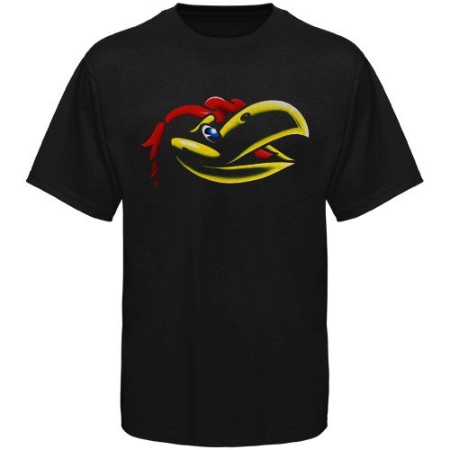 Kansas Jayhawks Youth Black Logo Blackout T-shirt (X-Large)