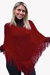 Handmade Cotton Poncho - Proud in Red (100% Hand-knitted and Crocheted)