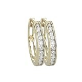 14K Yellow Gold 1/2 ct. Channel Set Diamond Hoop Earrings