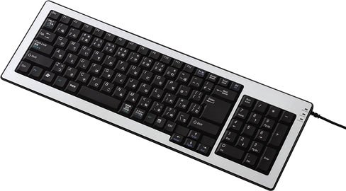 【Amazonの商品情報へ】ELECOM パンタグラフ式USB&PS/2キーボード 日本語104キーフルキーボード シルバー TK-UP04FPSV