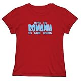 T-Shirt Woman Red  Life In Romania  Country
