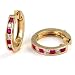 1.15 Carat Channel Set Diamond & Ruby Earrings in 14k White Gold (with Safety Lock)