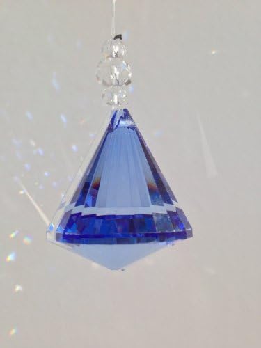 10pcs Suncatcher Multifaceted Hanging Crystal Prism Glass Diamond Lighting Pendants (Blue)