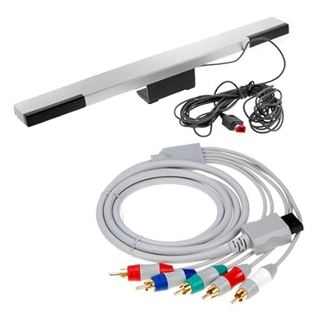 GTMax Wired Sensor Bar + 6FT Gold Plated Component Cable for Nintendo Wii