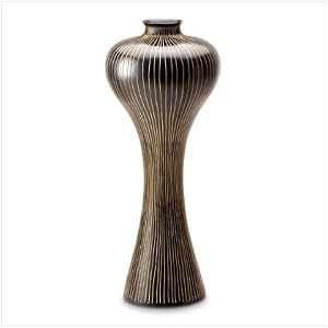 STRIPED AND SHAPELY FLOWER FLORAL VASE HOME CENTERPIECE