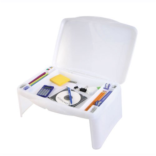 SmartLap Lap Desk with Folding Legs and Carry Case - Frosted White 