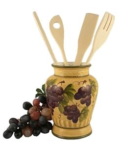 Amazon.com - KITCHEN UTENSIL HOLDER WITH TOOLS GRAPE ...