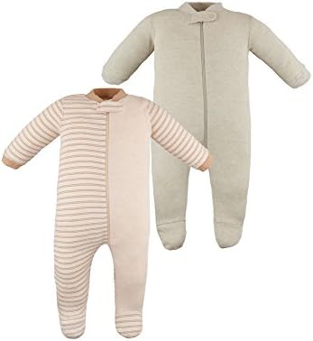 SIIS Baby Organic Cotton Romper With Feet 2 Pack Size 3-6M US Multi G Set