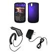 BlackBerry Bold 9650 - Premium Purple Rubberized Snap-On Cover Hard Case Cell Phone Protector + Rapid Car Charger + Home Travel Wall Charger for BlackBerry Bold 9650