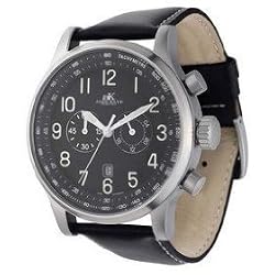 ADEE KAYE XXL ICW FLIEGER UHR CHRONOGRAPH WATCH BLACK DIAL