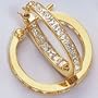14K gold 3.4ct total weight Cubic Zirconia inside/outside hoop earrings with 2.5mm princess cut stones