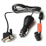Garmin compatible PC Interface Cable with Cigarette Lighter Power Adapter for StreetPilot III, 60C, GPSMap 60C & 60CS, 72, 76, 76C, 76CS, GPS V, etc. (4-pin connectors)