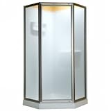 American Standard AMPQF14.436.213 Neo Angle 42 Framed Pivot Shower Enclosure Silver/Hammered