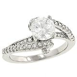 Round Diamond Engagement Ring .28cttw Gh/si1 (CZ ctr)