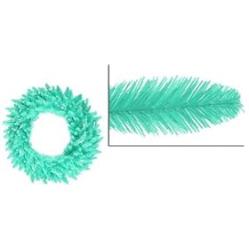  24 inch Pre-Lit Seafoam Green Ashley Spruce Christmas Wreath - Clear & Green Lights