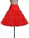 Knee Length Spandex Petticoat for Vintage Dress (XL,Red)